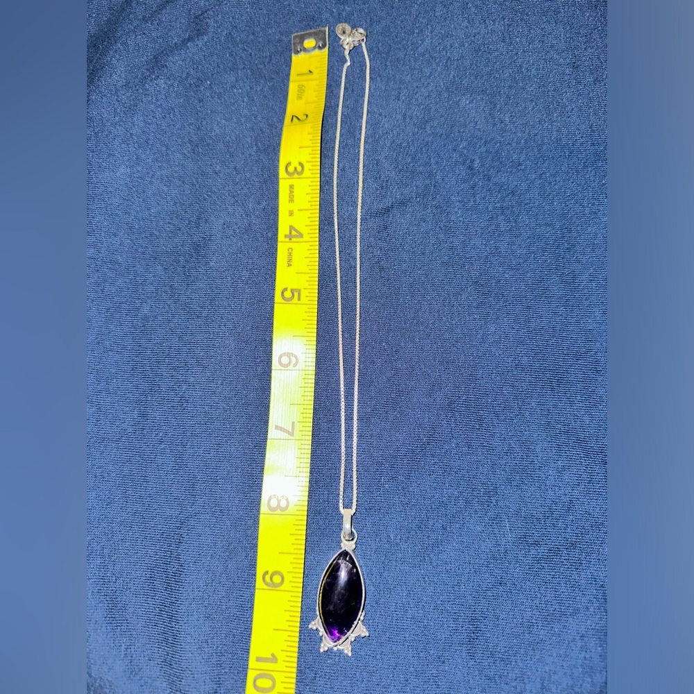 Christy Cali 925 Silver and Amethyst Necklace.